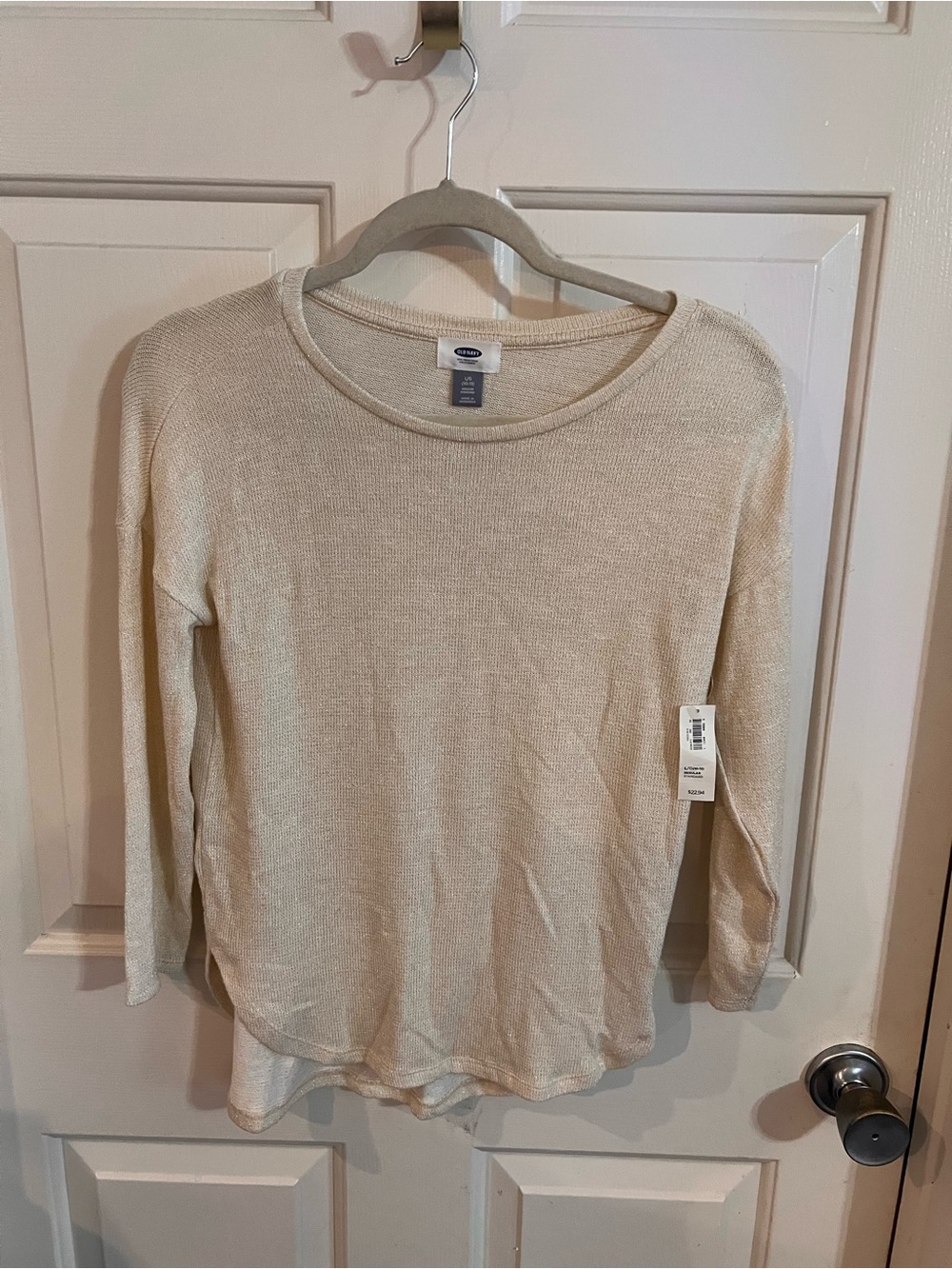 Old Navy Long Sleeve Lightweight Knit Top - Cream